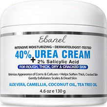 Load image into Gallery viewer, Urea Cream 40% Plus Salicylic Acid 4.6 Oz, Callus Remover Hand Cream Foot Cream For Dry Cracked Feet, Hands, Heels, Elbows, Nails, Knees, Intensive Moisturizes & Softens Skin, Exfoliates Dead Skin