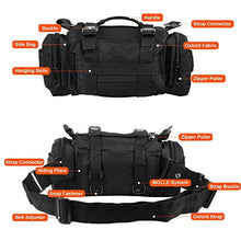 Load image into Gallery viewer, BraveHawk OUTDOORS Bike Handlebar Bag, 900D Nylon Oxford Multi-Purpose Tactical Waist Bag Water Resistant Bicycle Cycling Pack (Black)