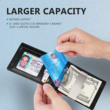 Load image into Gallery viewer, AirTag Wallet Holder Mens Slim Wallet with Money Clip, RFID Blocking Bifold Credit Card Holder for Men (Black)