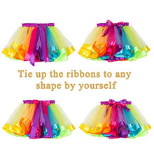 Load image into Gallery viewer, Belababy Girl Skirt Ruffle Tulle Costume Tutu, Rainbow 5-8T