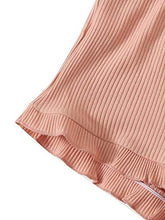 Load image into Gallery viewer, SheIn Women's 2 Pieces Sleeveless V Neck Crop Top Frill Trim Shorts Pajama Sets Pink X-Large