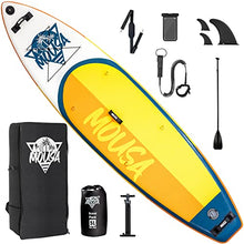 Load image into Gallery viewer, Mousa Inflatable Paddle Board, 10'8'' 33'' 6'' SUP, Camera Mount, 3-Fin Floating Paddleboard Non Slip Deck, Waterproof Phone Bag, Backpack Yoga ISUP, Fast Inflation Pump, Light Oar
