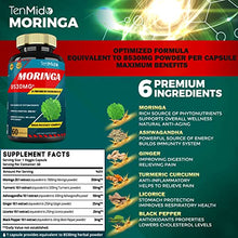 Load image into Gallery viewer, 2 Packs Moringa Capsules equivalent to 8530mg, 4 Months Supply & Turmeric, Ashwagandha, Ginger, Licorice, Pepper|Immune Support, Energy Booster|Multi Vitamin Oleifera Leaf|Anti-Inflammatory Supplement