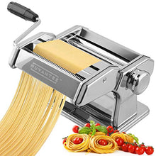 Load image into Gallery viewer, Nuvantee Pasta Maker Machine,Manual Hand Press,Adjustable Thickness Settings,Noodles Maker with Washable Aluminum Alloy Rollers and Cutter, Perfect for Spaghetti,Fettuccini, Lasagna