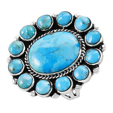 Load image into Gallery viewer, Turquoise Ring Sterling Silver 925 Genuine Gemstones Size 6 to 11 (Turquoise) (10)