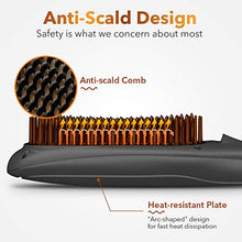 Load image into Gallery viewer, Ionic Hair Straightener Brush, Hair Straightening Brush Ceramic, Anti-Scald, LED Indicator,110V-240V, Hot Brush Hair Straightener for Quick and Professional Hair Salon at Home