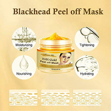 Load image into Gallery viewer, Gold Facial Mask, Peel off Mask, Blackhead Remover Mask with 24K Gold Extract, Anti-Aging, Deep Cleansing Blackhead & Acne Scars, Dirt & Oil, Repairs Uneven Skin Tone