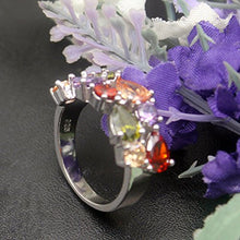 Load image into Gallery viewer, Vanessa Multi Gemstone Jewelry Sets for Women, Sparkling Garnet Amethyst Morganite Peridot Topaz Gifts for Her (10#Ring)