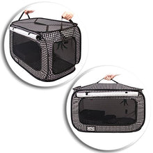 Load image into Gallery viewer, CHEERING PET, Cat Condo Cage, Travel Cage, Portable Pet Crate, Collapsible Litter Box, Foldable Feeding Bowl, Hanging Feather Teaser and Ball, Carrying Bag, Extra Large 32" X 19" X 19" (Checker Board)