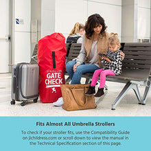 Load image into Gallery viewer, J.L. Childress Gate Check Bag for Single Umbrella Strollers, Durable and Lightweight, Water-Resistant, Drawstring Closure with Adjustable Lock, Webbing Handle, Includes Stretch Zipper Pouch, Red