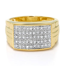 Load image into Gallery viewer, Gem Stone King Men's 10K Yellow Gold White Diamond Pave Ring (0.25 Cttw) (Size 11)