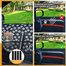 Load image into Gallery viewer, GliCraft 2 Pcs Car Door Protector Pet Dog Paw Prints Car Door Cover Protector Waterproof Scratching Nonslip Universal Fit Car Door Guard with Storage Pockets for Interior Vehicle, Machine Washable