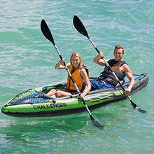 Load image into Gallery viewer, Intex Challenger K2 Kayak, 2-Person Inflatable Kayak Set with Aluminum Oars and High Output Air-Pump, Grey/Blue (68306NP)