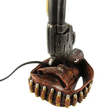 Load image into Gallery viewer, Treasure Gurus Revolver Gun and Bullet Holster Belt Table Lamp