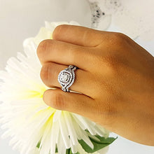 Load image into Gallery viewer, Dazzlingrock Collection 1.00 Carat (ctw) 14K White Diamond Swirl Bridal Halo Engagement Ring Set 1 CT, White Gold, Size 7