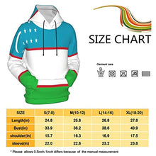 Load image into Gallery viewer, Uzbekistan Flag Print Hoodies Kids 3D Print Sweatshirts Long Sleeve Pullover Hoodies with Pocket for Teen Boys and Girls Black
