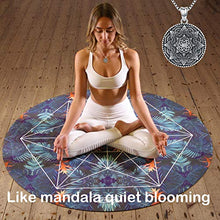 Load image into Gallery viewer, Friggem Sterling Silver Mandala Necklace,Flower of Life Pendant Necklace for Teen Girls Gift for Women,3D Blooming Black Mandala Pendant Chain 18",Vintage Viking Necklace Jewelry with Fine Gift Box