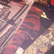Load image into Gallery viewer, WEROUTE 4 Piece Japanese Warrior Canvas Samurai Wall Art Print Poster Artwork Home Decorations 16”x35”