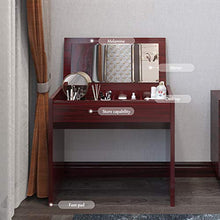 Load image into Gallery viewer, Sunon Makeup Table,Vanity Dressing Table with Flip-Desktop Mirror, Cosmetic and Jewelry Organizers (Mahogany)