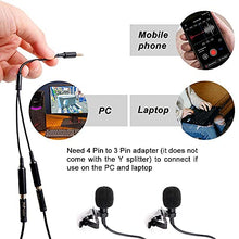 Load image into Gallery viewer, PoP voice Professional Lavalier Microphone with TRRS Y Splitter for iPhone Android PC YouTube Interview Video