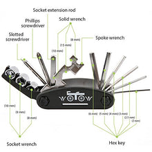 Load image into Gallery viewer, WOTOW 16 in 1 Multi-Function Bike Bicycle Cycling Mechanic Repair Tool Kit with 3 pcs Tire Pry Bars Rods