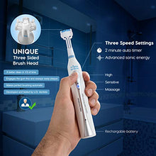 Load image into Gallery viewer, Triple Bristle Best Sonic Electric Toothbrush - Whiter Teeth & Brighter Smile - Rechargeable 31,000 VPM Tooth Brush is Unique & Patented 3 Brush Head Design - Perfect Angle Bristles Clean Each Tooth