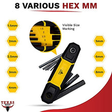 Load image into Gallery viewer, Texas Best Folding Metric and SAE Hex Keys | Metric and SAE Allen Wrench Set | Durable Construction | Heat Treatment S2 Finish | New Design | 2 Pack