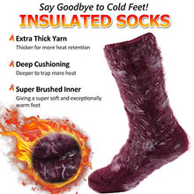 Load image into Gallery viewer, Warm Fuzzy Thermal Thick Slipper Socks and Soft Breathable Cushioned Odor Resistant Bamboo Crew Socks