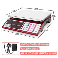 Load image into Gallery viewer, Camry Digital Commercial Price Scale 33lb / 15kg for Food Meat Fruit Produce with Dual Bright Red LED Display Stainless Steel Platform Rechargeable Battery Included Not for Trade