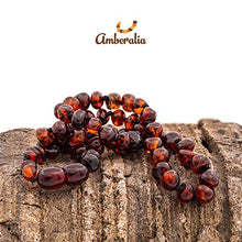 Load image into Gallery viewer, Amberalia knotted Baltic Amber Necklace, Lab-tested, Certified Genuine Amber - SIZES FOR EVERYBODY - Boost immune System -Polish Cherry- S (13”)