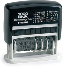 Load image into Gallery viewer, 2000 PLUS 12-in-1 Self-Inking Date and Message Stamp, 1 1/16" x 5/32" Impression, Black Ink (011090)