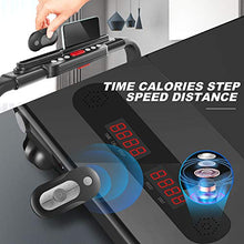 Load image into Gallery viewer, Folding Treadmill,2 in1 Small Treadmills for Home,2.25Hp Electric Under Desk Treadmill Weight Machine with Bluetooth Speakers&Remote Control,Built-in 5 Modes&12 Programs,Installation-Free (Black)