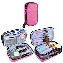 Load image into Gallery viewer, Teamoy Travel Makeup Brush Bag(up to 8.5"), Professional Cosmetic Artist Organizer Case with Handle Strap for Makeup Brushes and Beauty Supplies-Small, Pink(No Accessories Included)