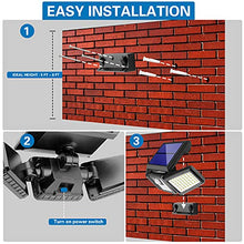 Load image into Gallery viewer, Solar Lights Outdoor, 2 Pack AmeriTop 128 LED 800LM Cordless LED Solar Motion Sensor Lights; 3 Adjustable Heads, 270°Wide Angle Illumination, IP65 Waterproof, Security LED Flood Light(Daylight)