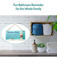 Load image into Gallery viewer, Beach Bathroom Decor, 12″x6″ PVC Plastic Wall Decoration Hanging Sign, Water and Humidity Proof, Bathroom Rules, Seashell Bathroom Decor, Beach Bathroom Decor and Accessories, Surfboard …