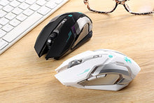 Load image into Gallery viewer, Wireless Gaming Mouse, VEGCOO C8 Silent Click Wireless Rechargeable Mouse with Colorful LED Lights and 2400/1600/1000 DPI 400mah Lithium Battery for Laptop and Computer (C9 Black)