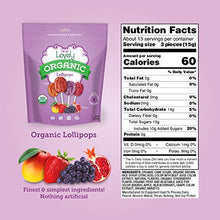 Load image into Gallery viewer, ORGANIC Lollipops - Lovely Co. 7oz Bag (40 count) - Strawberry, Pomegranate, Mango & Grape Flavors | NO HFCS, GLUTEN or Fake Ingredients, 100% VEGAN & Kosher!
