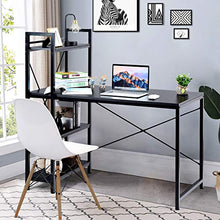 Load image into Gallery viewer, Tangkula Tower Computer Desk with 4 Tier Shelves, Study Writing Table with Storage Bookshelves, Modern Compact Home Office Workstation, 47.5" Tower PC with Steel Frame & Adjustabe Feet Pad
