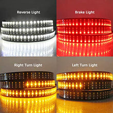 Load image into Gallery viewer, DEHERANE LED Tailgate Light Bar Triple Row 60'' Truck Tailgate Strip Light 5 Functions Red Brake/Amber Turn Signal/White Revers/Double Flash/Running Light IP67 Waterproof LED Tailgate Light Bar