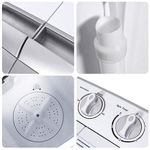 Load image into Gallery viewer, Portable Washer and Dryer,Safeplus Compact Mini Twin Tub Versatile Washing Machine with 8 lbs Washing &5 lbs Spin Dryer Load Cappacity Gravity Drain Pump and Drain Hose for apartments (gray)
