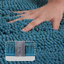 Load image into Gallery viewer, Turquoize Non-Slip Bath Mat Oversize Bathroom Rug Shag Shower Mat Ultra Soft & Water Absorbent Bath Rug for Bathroom/Kitchen Washable Rug, Perfect for Doormats, Tub, Size 59" X 20", Turquoise Blue