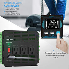 Load image into Gallery viewer, EDECOA 2000 Watt Pure Sine Wave Power Inverter DC 12V to AC 120V 110V Power Converter with LCD Remote Controller 2 USB for RV Caravan