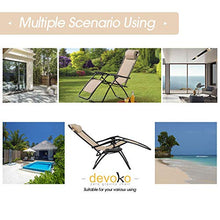 Load image into Gallery viewer, Devoko Patio Zero Gravity Chair Outdoor Folding Adjustable Reclining Chairs Pool Side Using Lawn Lounge Chair with Pillow Set of 2 (Beige)