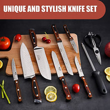 Load image into Gallery viewer, RVZHI BBQ Grill Light Night Outdoor LED Light and 15-Piece High-Carbon Stainless Steel Kitchen Knife Set with Wooden Block