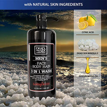 Load image into Gallery viewer, Dead Sea Collection Men’s Body Wash - Pack of 2 (67.6 Fl. Oz) - Sandalwood 3 in 1 Body Wash for Men - Face Wash for Men with Shower Gel for Men and Shampoo for Men to Keeping You Feeling Fresh & Cool