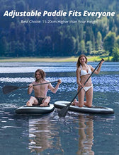 Load image into Gallery viewer, AKASO Inflatable Stand-Up Paddleboard, Yoga SUP with Backpack, Non-Slip Deck, Waterproof Bag, Leash, Floating Paddle and Hand Pump(Black)