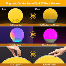 Load image into Gallery viewer, Sunrise Alarm Clock, Full Screen Wake Up Light with Sunrise Simulation, Dual Alarms, FM Radio, 8 Natural Sounds & Snooze, 3 Light Modes, Bedroom Digital Alarm Clock for Heavy Sleepers Adults Kids
