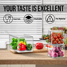 Load image into Gallery viewer, WAVELUX Produce Saver Containers for Refrigerator, Food Fruit Vegetables storage, 3 Pcs Stackable Freezer Fridge Organizer, Fresh Keeper Drawer Bin Basket with Vented Lids & Removable Drain Tray