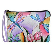 Load image into Gallery viewer, Anna by Anuschka Womens Wristlet Dragonfly Glass Painting, Medium