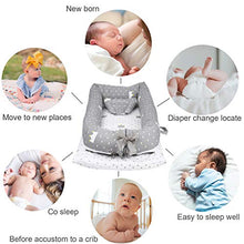 Load image into Gallery viewer, Mooedcoe Baby Nest,Baby Lounger Newborn Baby Cribs Bassinet Co Sleep Breathable & Hypoallergenic Portable Bed 100% Cotton Soft Mattress Bonus with Head Pillow (for 0-28months)